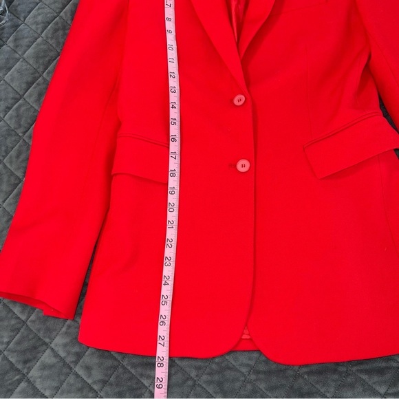Zara Blazer Women XS Jacket Red Coat Mid Length C3 - Picture 4 of 5